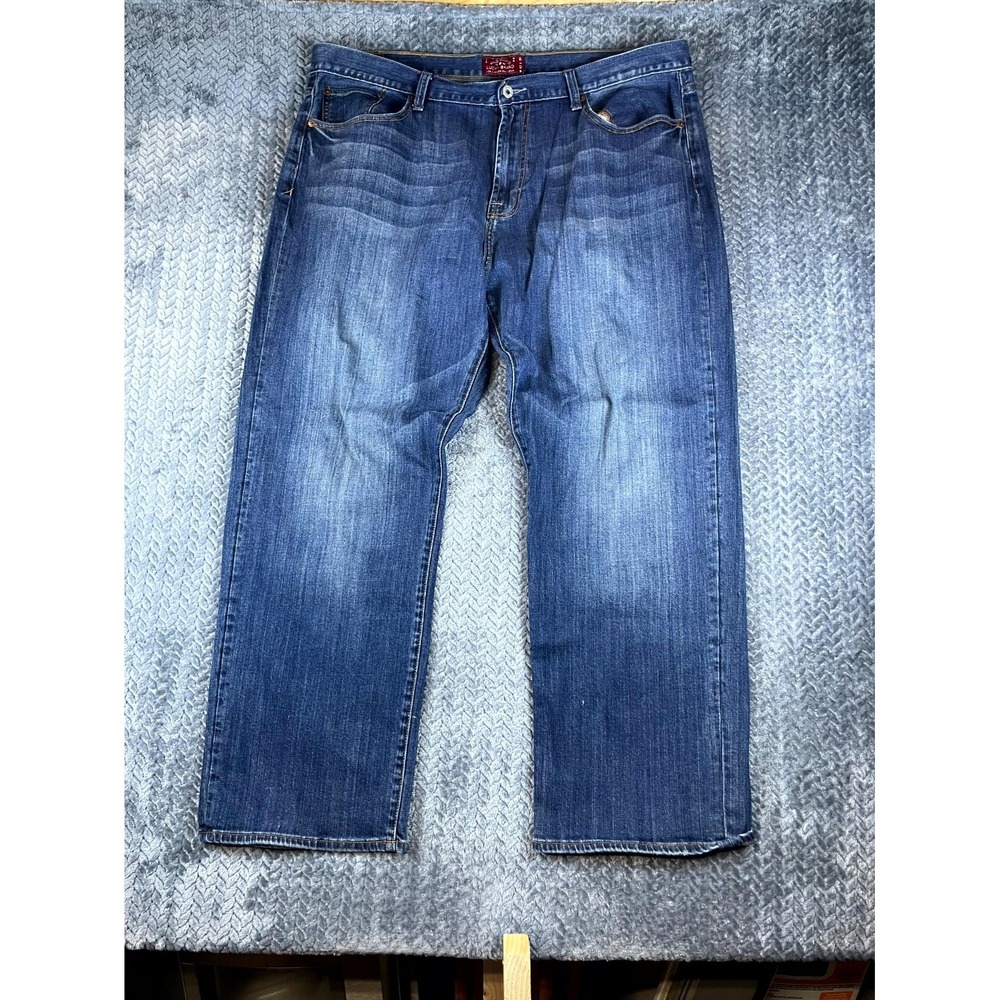 Lucky Brand 181 Relaxed Straight Jeans Mens 42x30 Denim High Rise Medium Wash